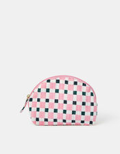 Checkerboard Curved Make Up Bag, , large