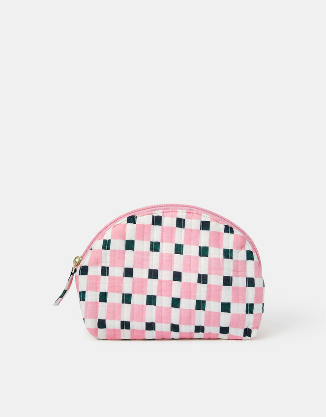 Checkerboard Curved Make Up Bag, , large