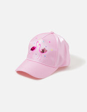 Girls Flamingo Sequin Baseball Hat , Pink (PALE PINK), large