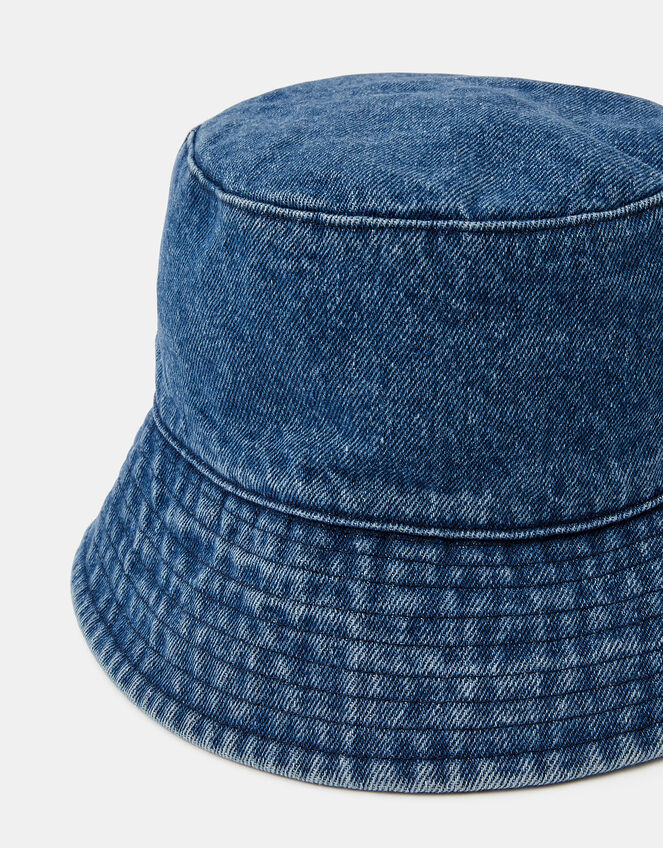 Washed Denim Bucket Hat, , large