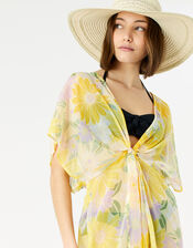 Sunflower Chiffon Kaftan, Yellow (YELLOW), large