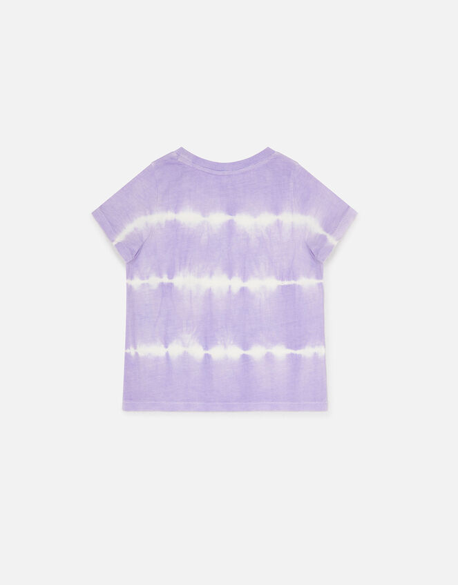 Girls Tie Dye Basic T-Shirt, Purple (PURPLE), large