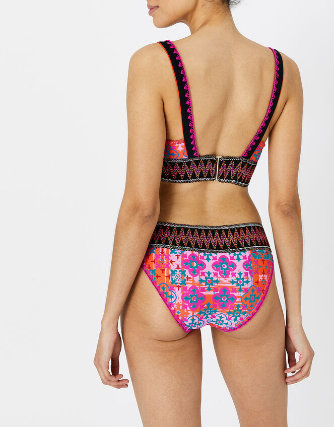 Heatwave Tile Elasticated Bikini Top, Multi (BRIGHTS-MULTI), large