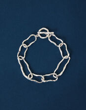 Sterling Silver-Plated Chunky Chain Bracelet, , large