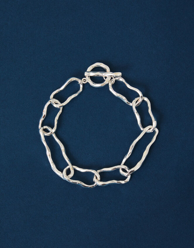 Sterling Silver-Plated Chunky Chain Bracelet, , large