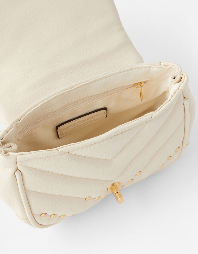 Studded Cross-Body Bag, Cream (CREAM), large