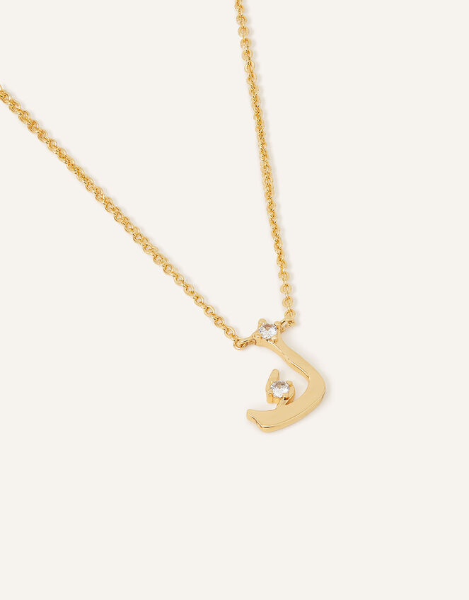14ct Gold-Plated Arabic Initial Pendant Necklace - K (Kaaf), , large