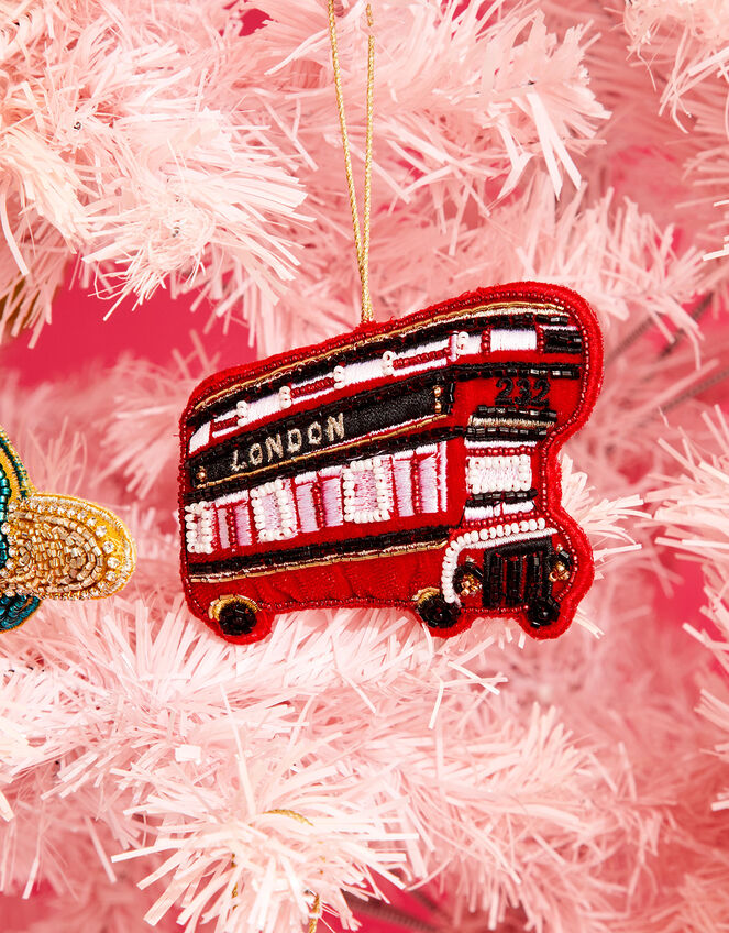 Embellished London Bus Hanging Decoration, , large