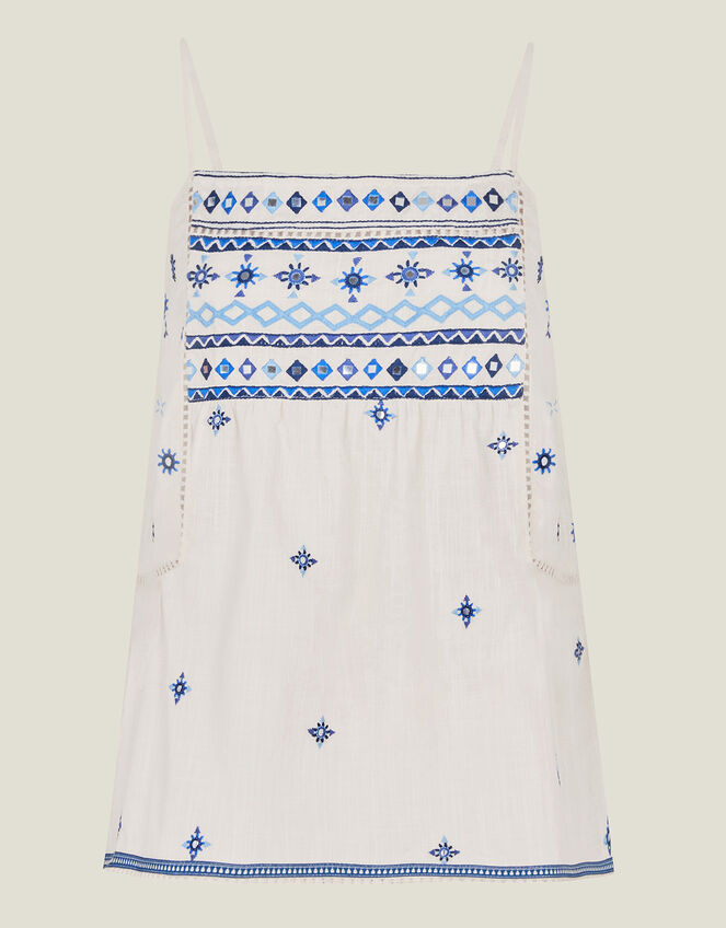 Embellished Mirror Cami Top, Cream (CREAM), large