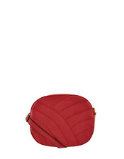 Quilted Faux Leather Cross-Body Bag, Red (RED), large
