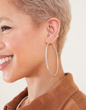 Mid-Size Simple Hoops, Silver (SILVER), large