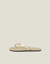Plain Seagrass Flip Flops, Gold (GOLD), large