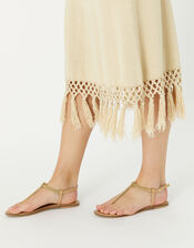 Beaded Sandals, Gold (GOLD), large