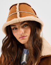 Faux Shearling Bucket Hat, , large