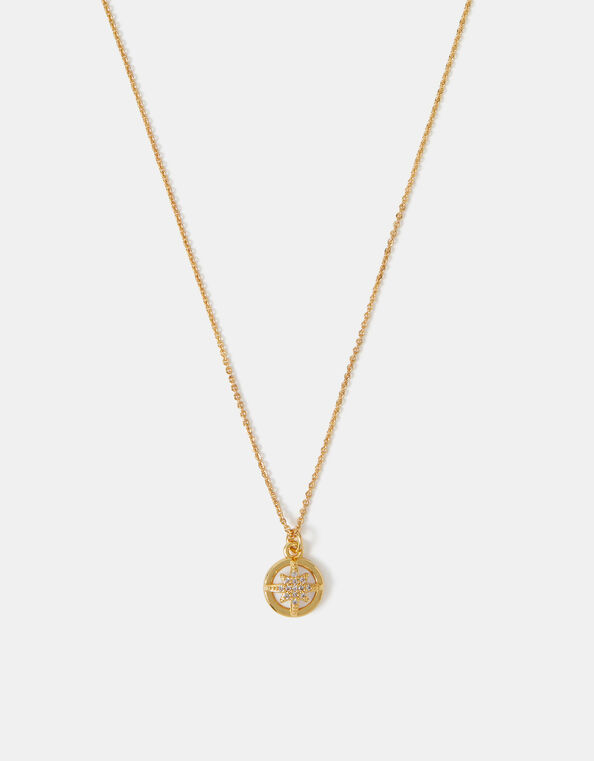14ct Gold-Plated Star Pearl Pendant Necklace, , large