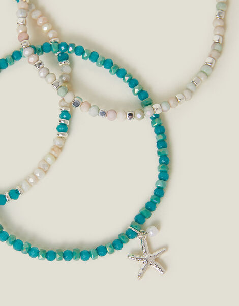 3-Pack Mix Bead Stretch Anklets, , large