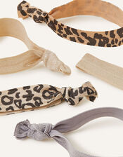 Leopard Print Hair Tie 5 Pack, , large
