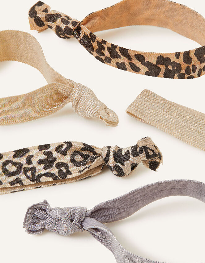 Leopard Print Hair Tie 5 Pack, , large