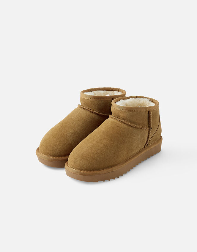 Suede Borg Lined Boots, Camel (BEIGE), large