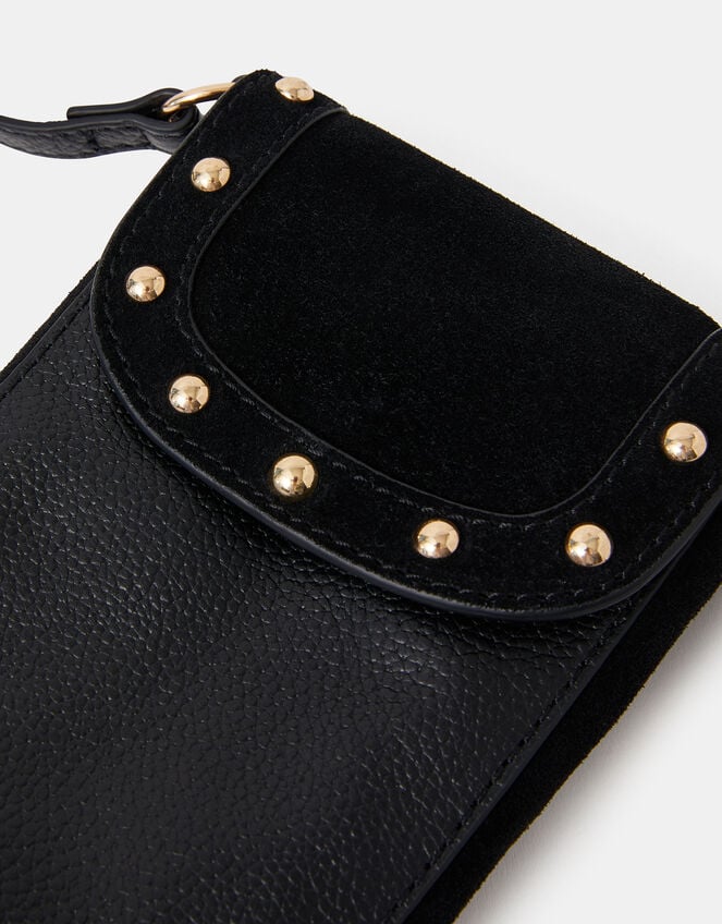 Leather Stud Phone Bag, , large