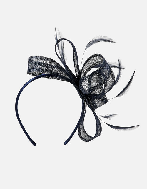 Lucy Loop Band Crin Fascinator, Blue (NAVY), large