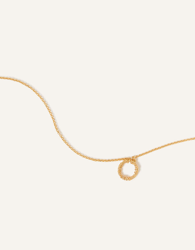 14ct Gold-Plated Bobble Circle Pendant Necklace, , large