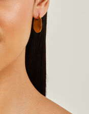 14ct Gold-Plated Molten Hoops, , large