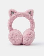 Girls Faux Fur Cat Earmuffs, , large