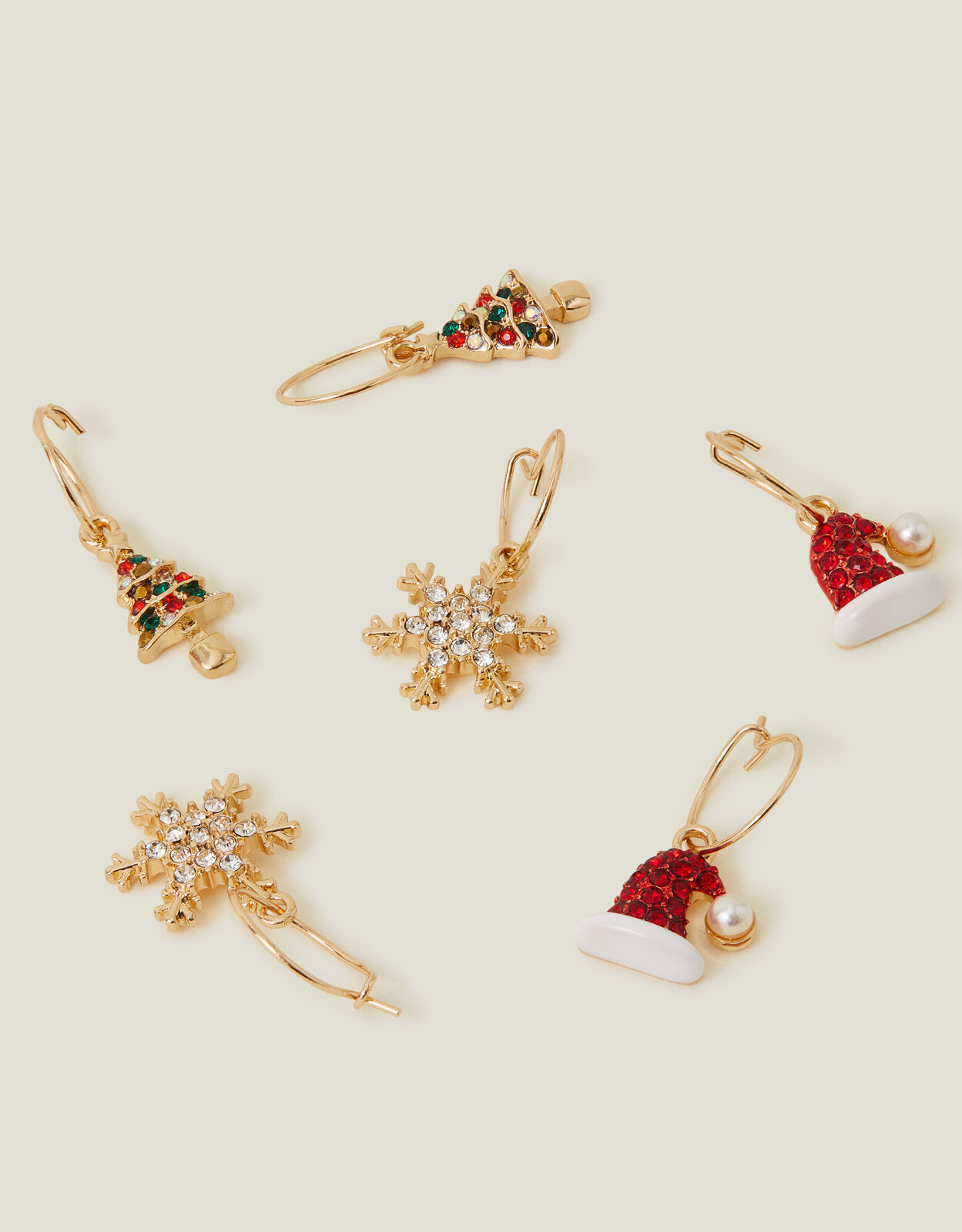 Christmas Huggie Hoop Earrings Set of Three Earrings