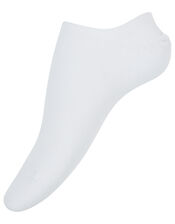 3pk Basic Bamboo Trainer Socks, White (WHITE), large