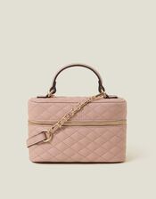 Quilted Top Handle Cross-Body Bag, Nude (NUDE), large