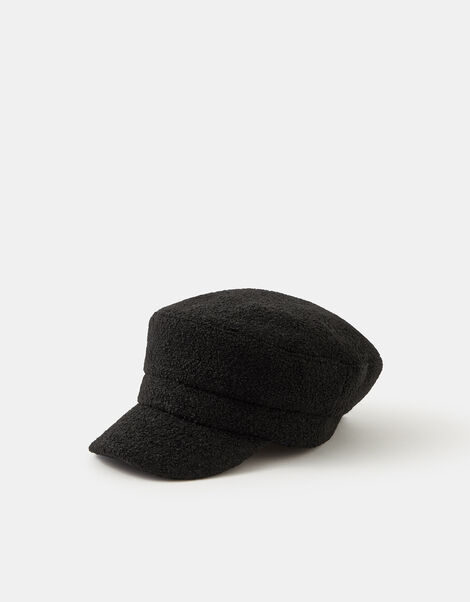 Boucle Baker Boy Hat, Black (BLACK), large