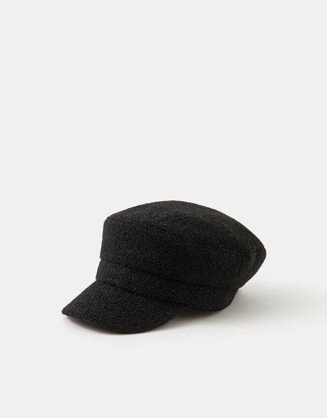 Boucle Baker Boy Hat, Black (BLACK), large