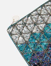 Diamond Sequin Pouch Bag, , large