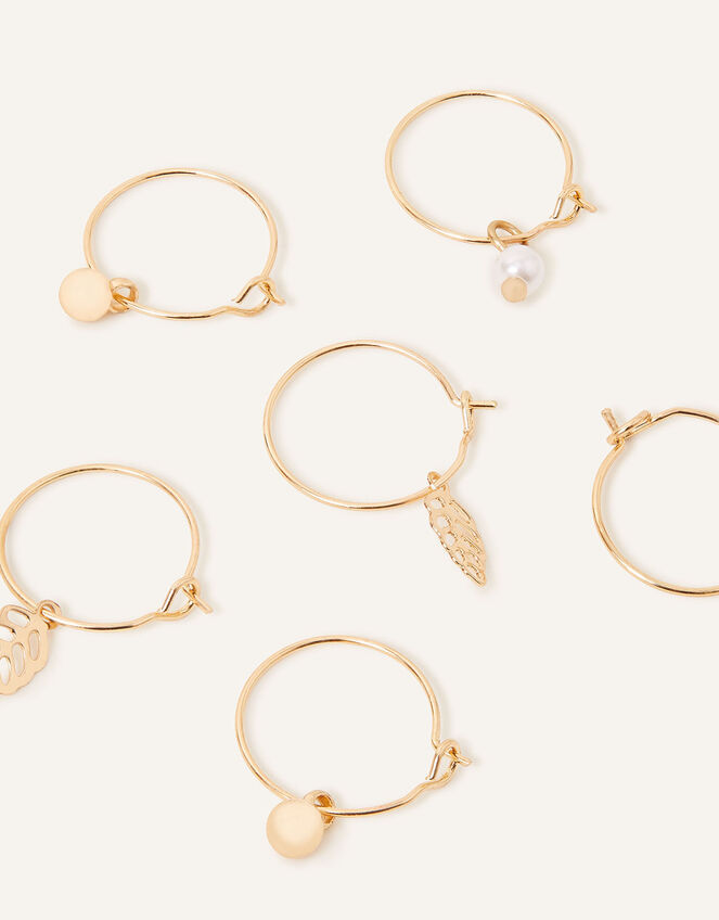 Pearl Leaf Hoops Set of Three, , large