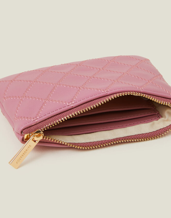 Quilt Stitch Coin Purse, Pink (PINK), large
