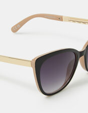 Classic Cateye Sunglasses, Black (BLACK), large