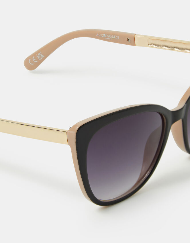 Classic Cateye Sunglasses, Black (BLACK), large