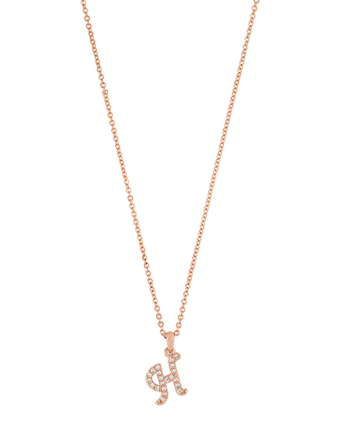 Sparkle Initial Necklace - H, , large