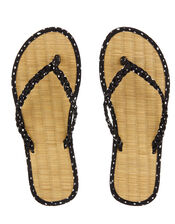 Plaited Spot Seagrass Flip Flops, Black (BLACK), large