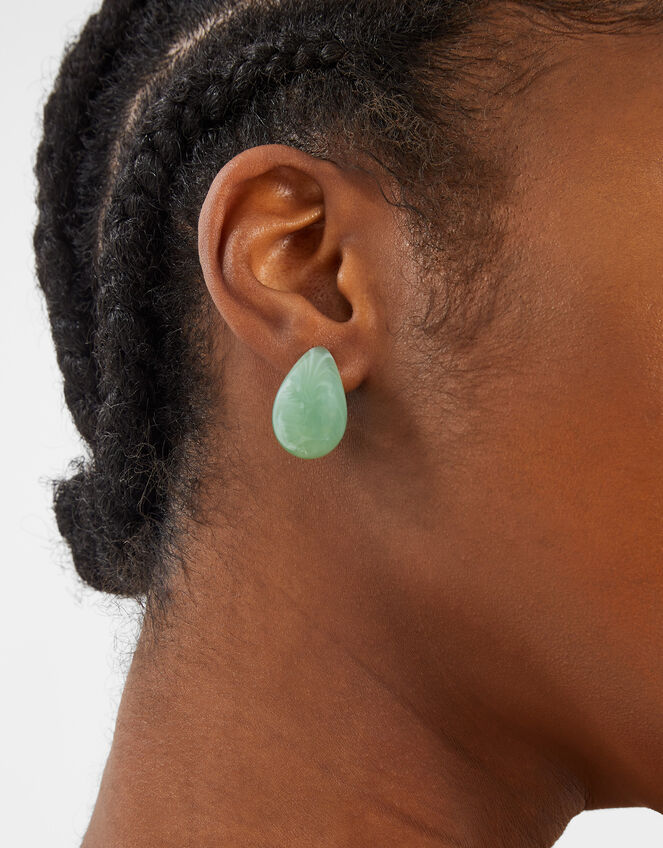 Marble Chunky Curve Drop Earrings, , large