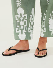 Plain Seagrass Flip Flops, Black (BLACK), large