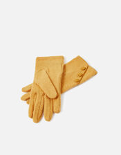 Button Gloves in Wool Blend, Yellow (OCHRE), large