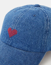 Heart Denim Baseball Cap, , large