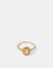 Cubic Zirconia Solitaire Ring, Natural (CHAMPAGNE), large