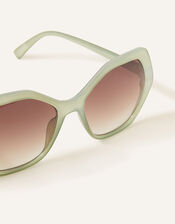 Oversized Hexagon Sunglasses, , large