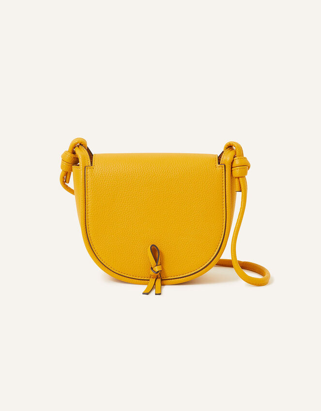 Knot Detail Saddle Cross-Body, Yellow (OCHRE), large