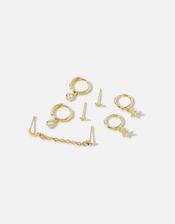 Gold-Plated Star Moon Ear Adornment Set, , large