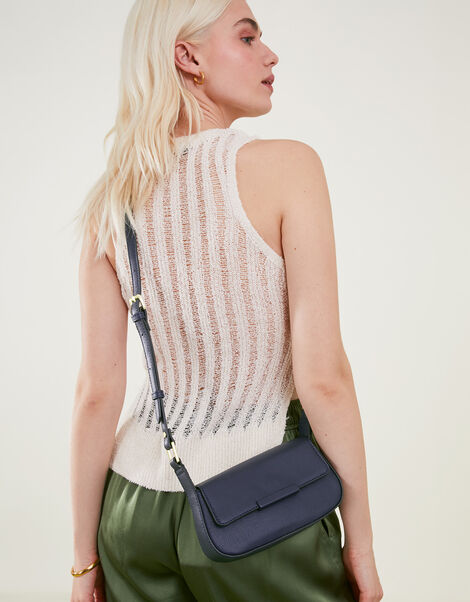 Small Saddle Cross-Body Bag, Blue (NAVY), large