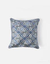 Embroidered Cushion Cover, Blue (BLUE), large